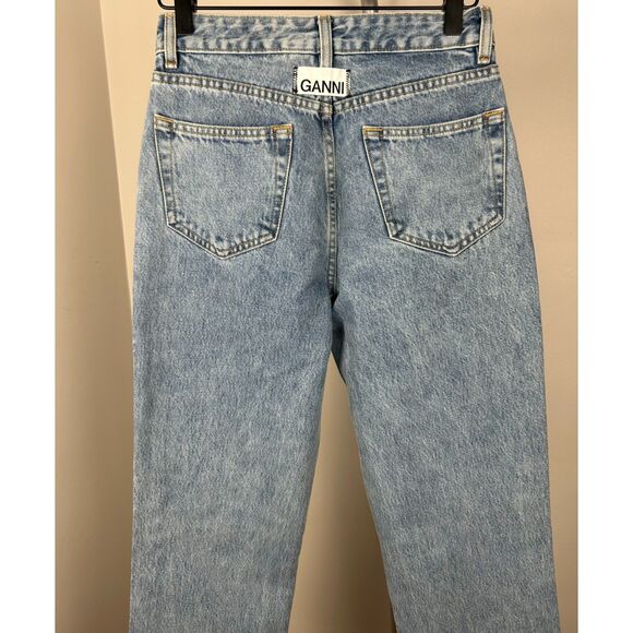 Ganni Jeans Denim Size 25 Washed Indigo Straight Leg - Picture 6 of 6